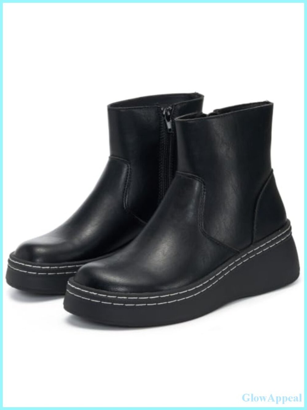 Genuine Leather Platform Ankle Boots Women's Combat Boots
